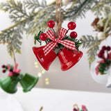 18 pieces red Christmas bell ornaments - hanging tree ornaments metal bell hangers - Christmas holiday decoration - Front View