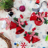 18 pieces red Christmas bell ornaments - hanging tree ornaments metal bell hangers - Christmas holiday decoration