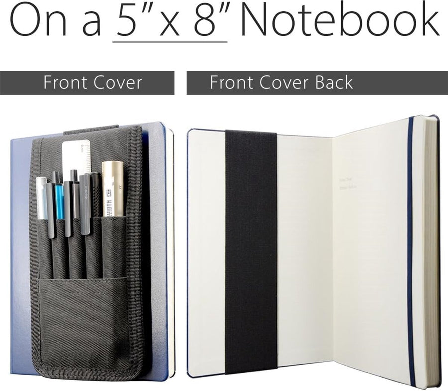 Adjustable pen holder - Velcro, 3 elastic bands - For hardcover diaries & planners