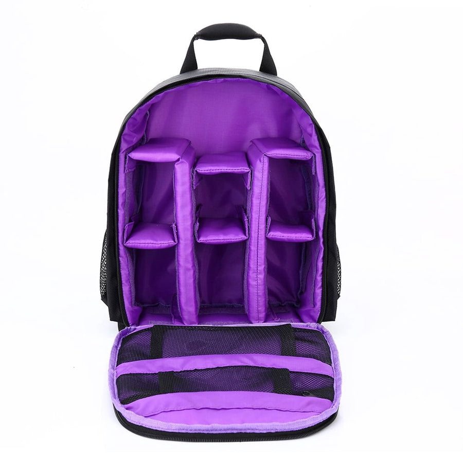 Professional waterproof DSLR camera backpack - Suitable for outdoor photography - Purple