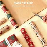 5 Roll Christmas Wrapping Paper - Christmas Wrapping Paper Rolls - Christmas Paper Wrapping Paper For Christmas - 17 inch x 50 Feet Mini Kraft Sheet Set - Christmas Gift Wrapping Paper Small, Merry Christmas Gifts Decoration