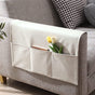 Sofa Armrest Storage - 5 Compartments - Reinforced Tech Fabric - Remote Control Holder - White (70*110CM)