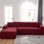Waterproof sofa cover - Wine red jacquard leaf pattern - For single sofa (90-140 cm)