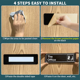 Acrylic Door Panel – Self-Adhesive, 3.2×9×0.2 inches, Black & White - Side View