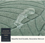 Waterproof sofa cover - Light grey jacquard leaf pattern - For single sofa (90-140 cm)