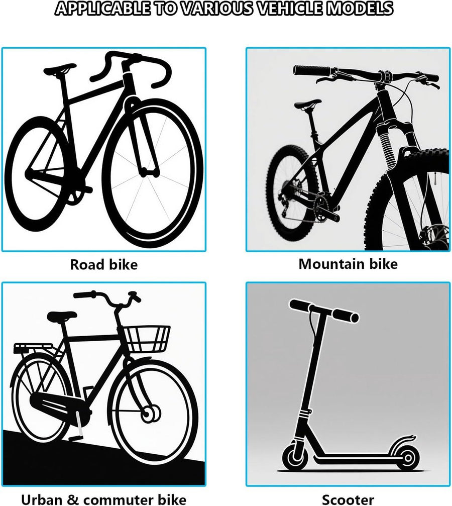 Bicycle handlebar grips - 90 mm long - suitable for bicycles, mountain bikes, beach cruisers, scooters, and folding bikes - soft, comfortable, and non-slip.