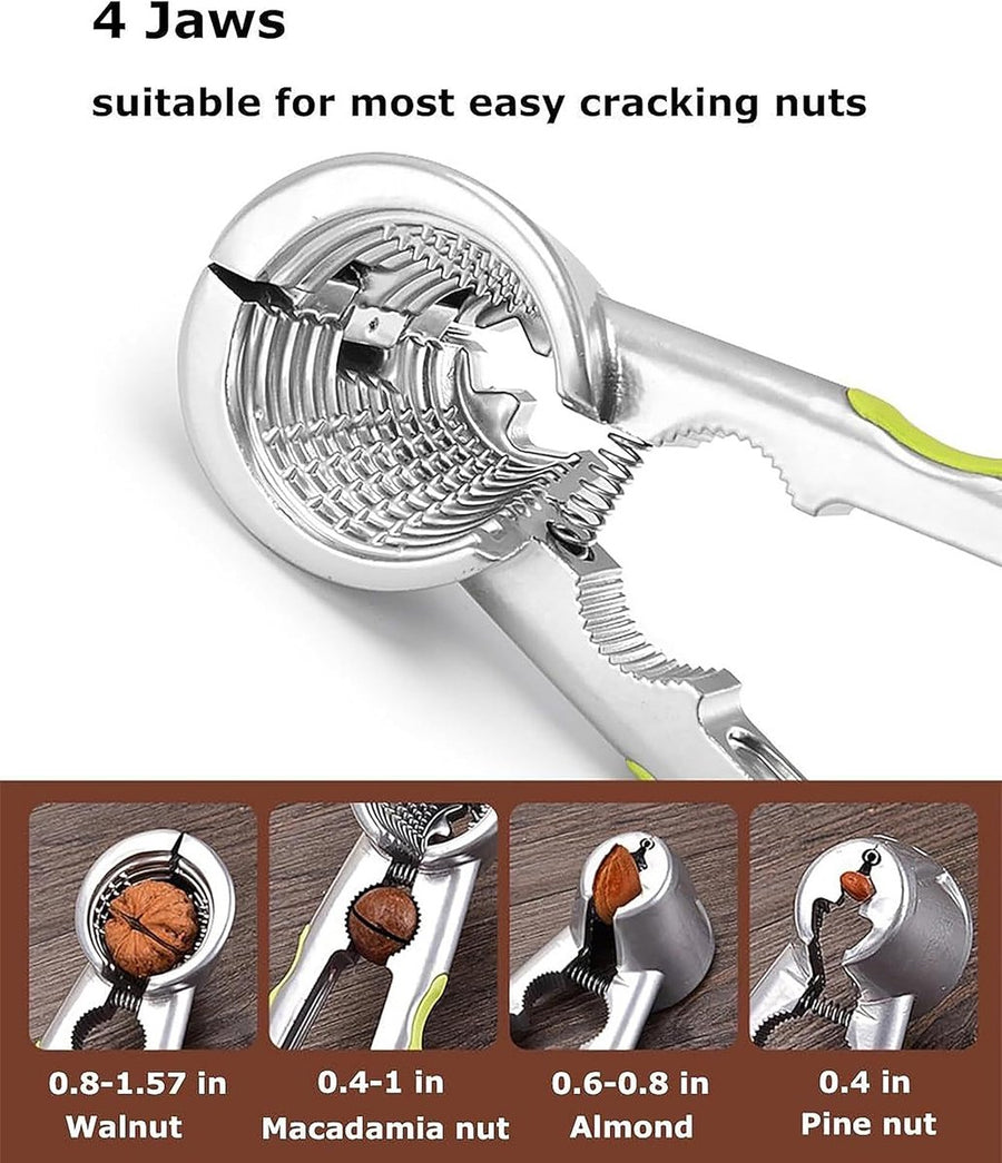 Nutcracker - with non-slip silicone handle - suitable for walnuts, almonds, hazelnuts, and pistachios