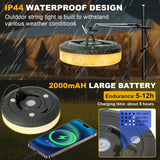 Camping Light String 10 Meters - Ambience Strip - IPX4 Waterproof - Retractable - Rechargeable - Warm White | Outdoor Lighting Garland - Camp Lamp - Camping Lamp - Lights - Light String - Tent Lamp - Rechargeable Camping Lamp With USB C - Outdoor - Front View