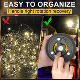 Camping Light String 10 Meters - Ambience Strip - IPX4 Waterproof - Retractable - Rechargeable - Warm White | Outdoor Lighting Garland - Camp Lamp - Camping Lamp - Lights - Light String - Tent Lamp - Rechargeable Camping Lamp With USB C - Outdoor - Top-Down View