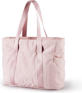 Women's Handbags - Women's Shopper Bag with Zipper - Large Shoulder Bag / Women's Handbag - School Bag - Shoulder Bag - Laptop Bag - Women's Bag - Handbag - Shopper - Weekend Bag - Shopping Bag - Beach Bag - Yoga / Fitness / Travel - Pink