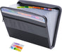 Project Folder - A4 - Foldable File Folder with Tabs - 13 Compartments - Storage Folder/Sorting Folder - Compartment Folder - Durable Plastic Document Folder - Writing Folder with Zipper - Conference Folder - Work Folder - Document Folder - Black - Portab