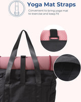 Women's Handbags - Women's Shopper Bag with Zipper - Large Shoulder Bag / Women's Handbag - School Bag - Shoulder Bag - Laptop Bag - Women's Bag - Handbag - Shopper - Weekend Bag - Shopping Bag - Beach Bag - Yoga / Fitness / Travel - Black