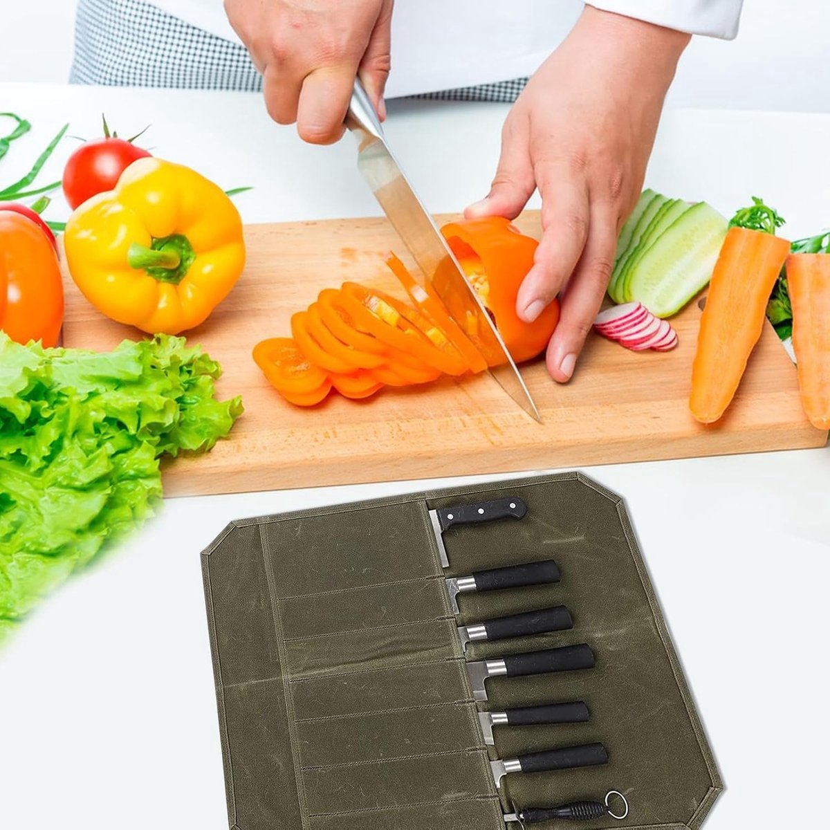 Chef Tools Protector - Roll Case Knife Folder - Cookware - Chef's Fashion - Knife Folder - Knife Bag - Storage Bag - Knife Set Storage Bag - Knife Case for 12 Knives - Kitchen Set - Chef Knife Roll Bag - Portable Knife Bag - Knives Not Included!