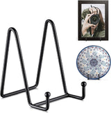 Plate Stand - Plate Rack - Plate Holder - Plate Display - 6 inch - Stand - Holder - Support - Rack - Hanger - Decorative Plates - Plates and Books - Cookbook - For Decorative Plates - Not Easily Deformed - Durable - Black - Metal