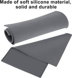 Silicone mat under coffee maker - 48x30cm - non-slip mat for coffee maker - barista accessories - grey