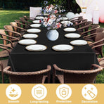 Tablecloth - 145 x 275 cm - Luxury Tablecloths - Oilcloth - Cotton Tablecloth - Water-repellent - Table linen - Washable tablecloth - High quality - Black - Very suitable for birthdays / weddings / receptions / banquets / events / Halloween / Christmas