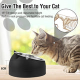 Dog Food Bowl - Cat Food Bowl - Stainless Steel - BPA-Free - Removable 2-in-1 Pet Bowl - 15° Tiltable - 2 x 200 ml - Dog Bowl - Sturdy - Durable - Non-Slip - - Dog & Cat Drinking Bowl - Black and White - Easy to Clean - Cat and Dog Gifts