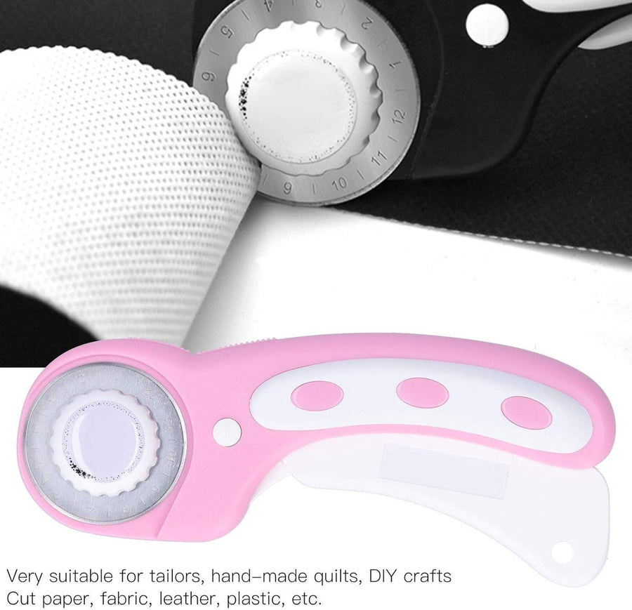 Professional Rotary Cutter - Luxury High Quality Tailor's Scissors - Fabric Scissors - Leather Cutter - Cutter - Fabric Cutter - Rotary Blade - for cutting fabric / leather / plastic / paper - fabric pink