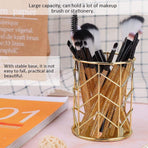 Pen Tray - Pen Holder - Pen Tray - Desk Organizer - Desk Organizer - Desk - Metal - Round - Gold - 2 Pieces