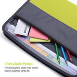 Project Folder - A4 - Foldable File Folder with Tabs - 13 Compartments - Storage Folder/Sorting Folder - Compartment Folder - Durable Plastic Document Folder - Writing Folder with Zipper - Conference Folder - Work Folder - Document Folder - Green - Portab - Side View