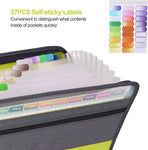 Project Folder - A4 - Foldable File Folder with Tabs - 13 Compartments - Storage Folder/Sorting Folder - Compartment Folder - Durable Plastic Document Folder - Writing Folder with Zipper - Conference Folder - Work Folder - Document Folder - Green - Portab