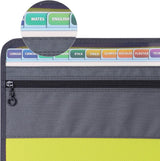Project Folder - A4 - Foldable File Folder with Tabs - 13 Compartments - Storage Folder/Sorting Folder - Compartment Folder - Durable Plastic Document Folder - Writing Folder with Zipper - Conference Folder - Work Folder - Document Folder - Green - Portab - 45-Degree Angle
