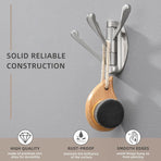 Wall Hook - Swivel Hooks - Foldable Towel Hook - Triple Hook - Hooks - Hanging Hooks - Wall Hook - Coat Hook - Towel Hanger - Towel Hooks - Coat Rack Hook - Coat Rack Hooks - Hat Hook - Metal - For Bathroom, Kitchen - Brushed Silver