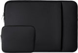 Laptop Sleeve / Pouch - 15.6 Inch - 2-Piece Extra Compartment - Laptop Sleeve with Pouch - Women's / Men's Laptop Bag - Macbook Case with Zipper - Laptop Sleeve - Laptop Case - Laptop Cover - Black - Shockproof - Scratchproof - Durable