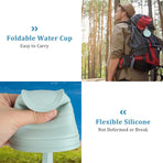 Foldable Cup - 4 Pieces - Pocket Cup - Silicone Cup - Pocket Cup - Travel Cup - Coffee / Tea Cup - 180 ml - Reusable - Foldable - On the Go - Camping - Reusable - To Go