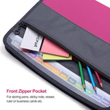 Project Folder - A4 - Foldable File Folder with Tabs - 13 Compartments - Storage Folder/Sorting Folder - Compartment Folder - Durable Plastic Document Folder - Writing Folder with Zipper - Conference Folder - Work Folder - Document Folder - Pink - Portabl