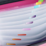 Project Folder - A4 - Foldable File Folder with Tabs - 13 Compartments - Storage Folder/Sorting Folder - Compartment Folder - Durable Plastic Document Folder - Writing Folder with Zipper - Conference Folder - Work Folder - Document Folder - Pink - Portabl - Top-Down View