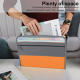 Project Folder - A4 - Foldable File Folder with Tabs - 13 Compartments - Storage Folder/Sorting Folder - Compartment Folder - Durable Plastic Document Folder - Writing Folder with Zipper - Conference Folder - Work Folder - Document Folder - Orange - Porta