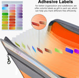 Project Folder - A4 - Foldable File Folder with Tabs - 13 Compartments - Storage Folder/Sorting Folder - Compartment Folder - Durable Plastic Document Folder - Writing Folder with Zipper - Conference Folder - Work Folder - Document Folder - Orange - Porta - Top-Down View
