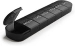 7-Day Pill Box - Portable Medicine Box - Weekly Pill Organizer - Once-a-Day Pill Box - Pill Containers - Travel-Friendly - For Medicines, Vitamins, Fish Oil Supplements - Black