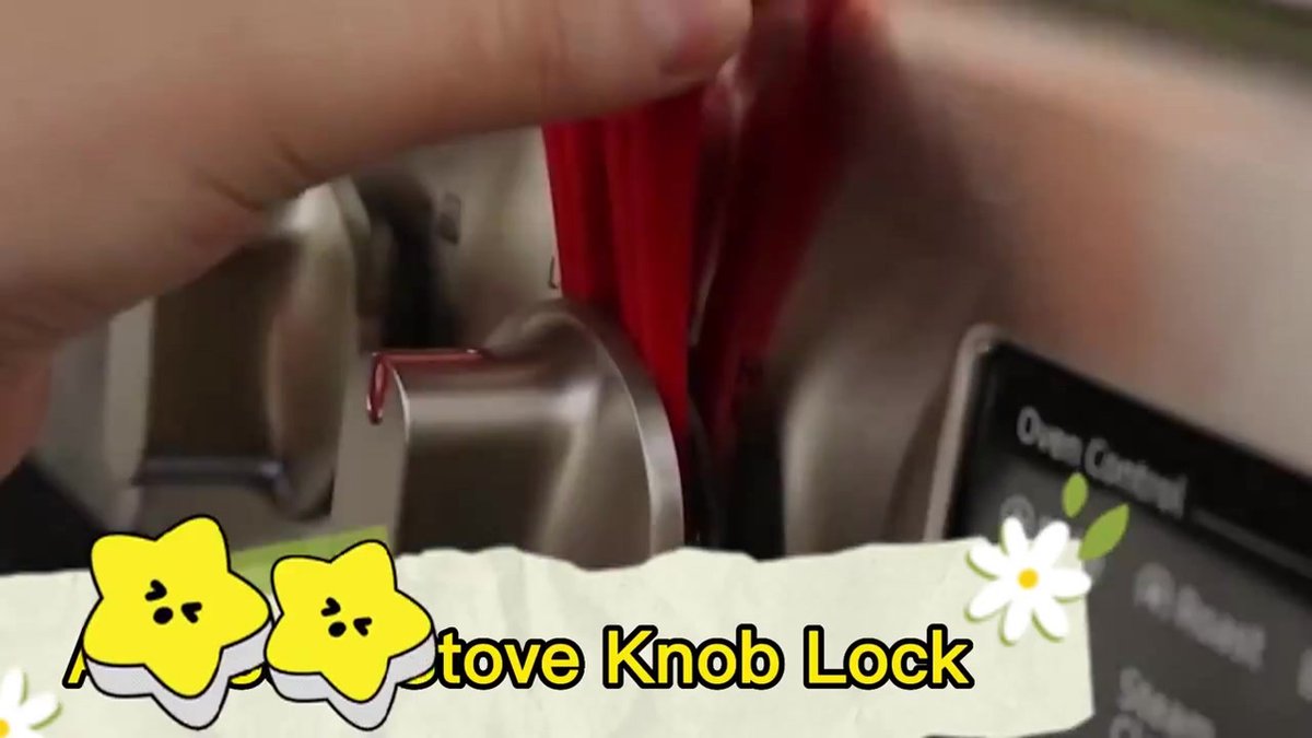 Gas Stove Knob Lock - 5 Pieces - Child Lock - Child-Safe Oven Locks - For Children and Pets - Suitable for Gas Stove, Gas/Electric Stove, Electric Oven, Induction Stove, Gas BBQ, Hob - Kitchen Utensils - Black - Child Safety