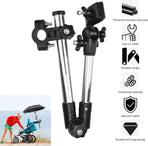 Umbrella Holder - Universal Umbrella Holder - Extendable & Foldable - Parasol Connector for Wheelchair, Mobility Scooter, Scooter, Stroller - 30-45 Cm - Black