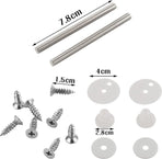 Toilet Seat Hinges Fittings - Mounting Set for Wooden, Resin, and MDF Toilet Seats