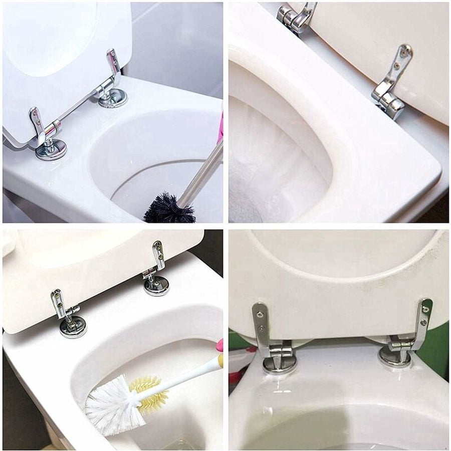 Toilet Seat Hinges Fittings - Mounting Set for Wooden, Resin, and MDF Toilet Seats
