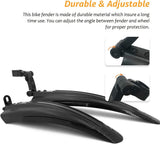 Bicycle Mudguard Set - Mountain Bike Mudguard - Adjustable - Suitable for City and Trekking Bikes - Black - Suitable for 20/22/24/26 inch bikes