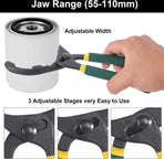 Oil Filter Pliers 10" - Oil Filter Pliers - Oil Filter Wrench - Rubber Handle - Self-clamping - Adjustable Tool - With Non-Slip Grip - Adjustable From 55 mm to 130 mm - Remove Filter Quickly and Without Slipping