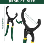 Oil Filter Pliers 10" - Oil Filter Pliers - Oil Filter Wrench - Rubber Handle - Self-clamping - Adjustable Tool - With Non-Slip Grip - Adjustable From 55 mm to 130 mm - Remove Filter Quickly and Without Slipping
