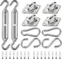 Shade Cloth Mounting Set - 42-Piece - Stainless Steel - Hardware Kit for Sun Sail - For Rectangular / Square Sun Shade Sails - Hammock Mounting Set - Shade Cloth Mounting Material