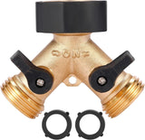 Y-Piece Tap - 3/4 - Tap Splitter - Water Distributor - Outdoor Tap - 2-Way Water Distributor – Brass - G 3/4