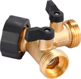 Y-Piece Tap - 3/4 - Tap Splitter - Water Distributor - Outdoor Tap - 2-Way Water Distributor – Brass - G 3/4