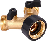 Y-Piece Tap - 3/4 - Tap Splitter - Water Distributor - Outdoor Tap - 2-Way Water Distributor – Brass - G 3/4
