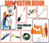 Hanging Hooks - 2 Storage Hooks - Garden Tool Hanging System - Tool Holder - Wall Bracket - Screws Included - Garage Storage Hooks for Wall Storage - For Lawnmowers, Hedge Trimmers, and Power Tools