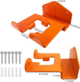 Hanging Hooks - 2 Storage Hooks - Garden Tool Hanging System - Tool Holder - Wall Bracket - Screws Included - Garage Storage Hooks for Wall Storage - For Lawnmowers, Hedge Trimmers, and Power Tools - Top-Down View