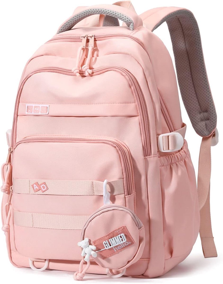Waterproof backpack for girls - Girl Backpack - School backpack - lightweight school bag - School bag - Girls School Student School Bag - Large capacity backpacks for Girls and Boys - Teenagers - High School backpacks - Pink
