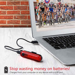 2-Piece Bicycle Light - Bicycle Rear Light - Bicycle Rear Lights - Front Light & Rear Light - USB Rechargeable Bicycle Lighting - LED Bicycle Light - Bicycle Lights - Drop-Resistant & Waterproof - Bicycle Light Suitable For Any Bike - for Night Riding - R