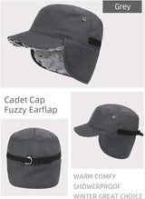 Beanie - Winter hat - Men's winter hat - Winter ear flap hat - with visor - with ear flaps - Ski hat - Cold weather - Trapper hat - Ear warmers Water-repellent outdoor hat - Winter - for outdoor sports, skiing, cycling, hiking, running - grey